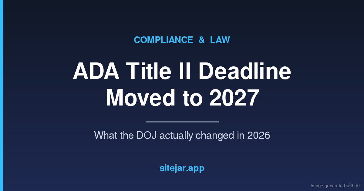 ADA Title II Deadline Moved to 2027